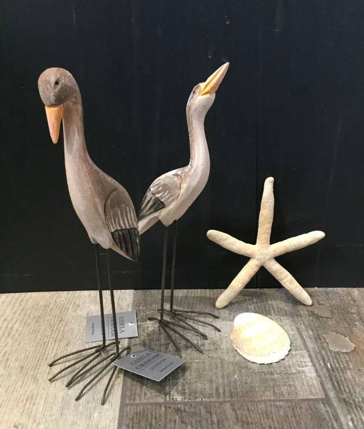 Thumbnail: Gisela Graham brown carved wooden shy seabird ornament