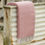 Thumbnail: Tweedmill Textiles Pure New Wool Dusky Pink/Pearl Herringbone Blanket/Throw