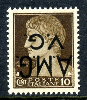 AMG Venezia Giulia (VG) Bush 15 10 Cent. MNH w/Inverted Overprint