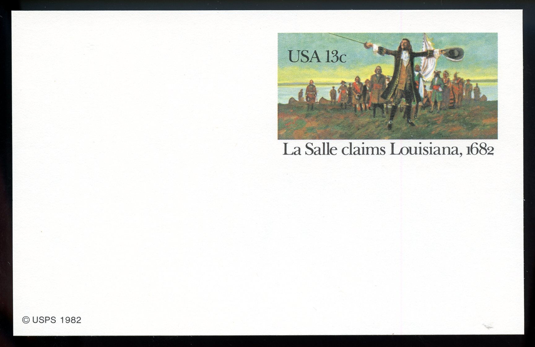 U.S. Scott UX95 Mint Postal Card Picturing La Salle Claiming Louisiana