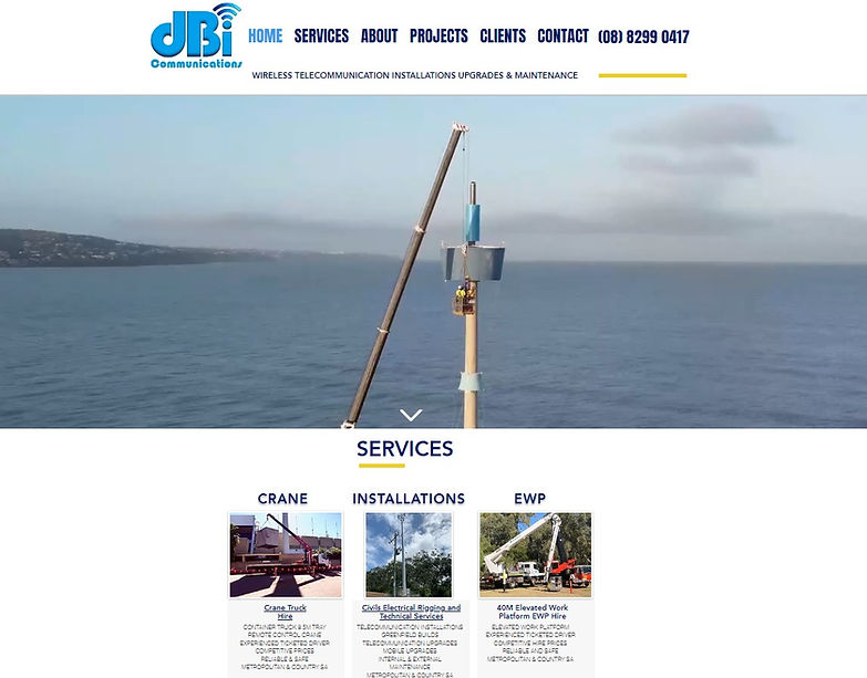 dBi Communications website designed by Website in a Wink
