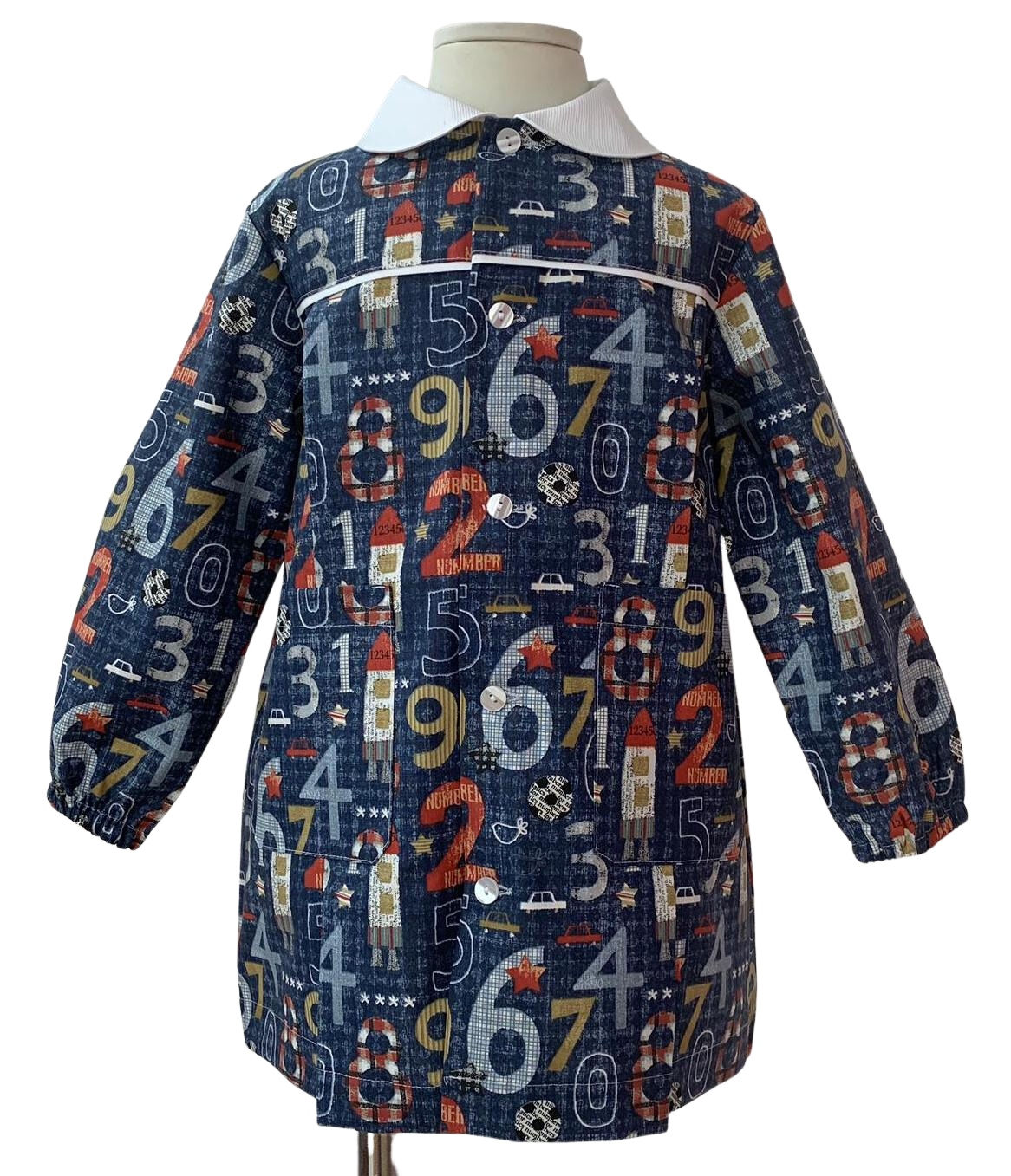 ZAHLEN BLAU Kinderschürze Baumwolle 100%