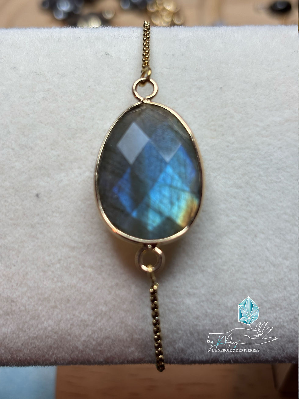 Miniature : Bracelet  ajustable sur chaine en Labradorite 