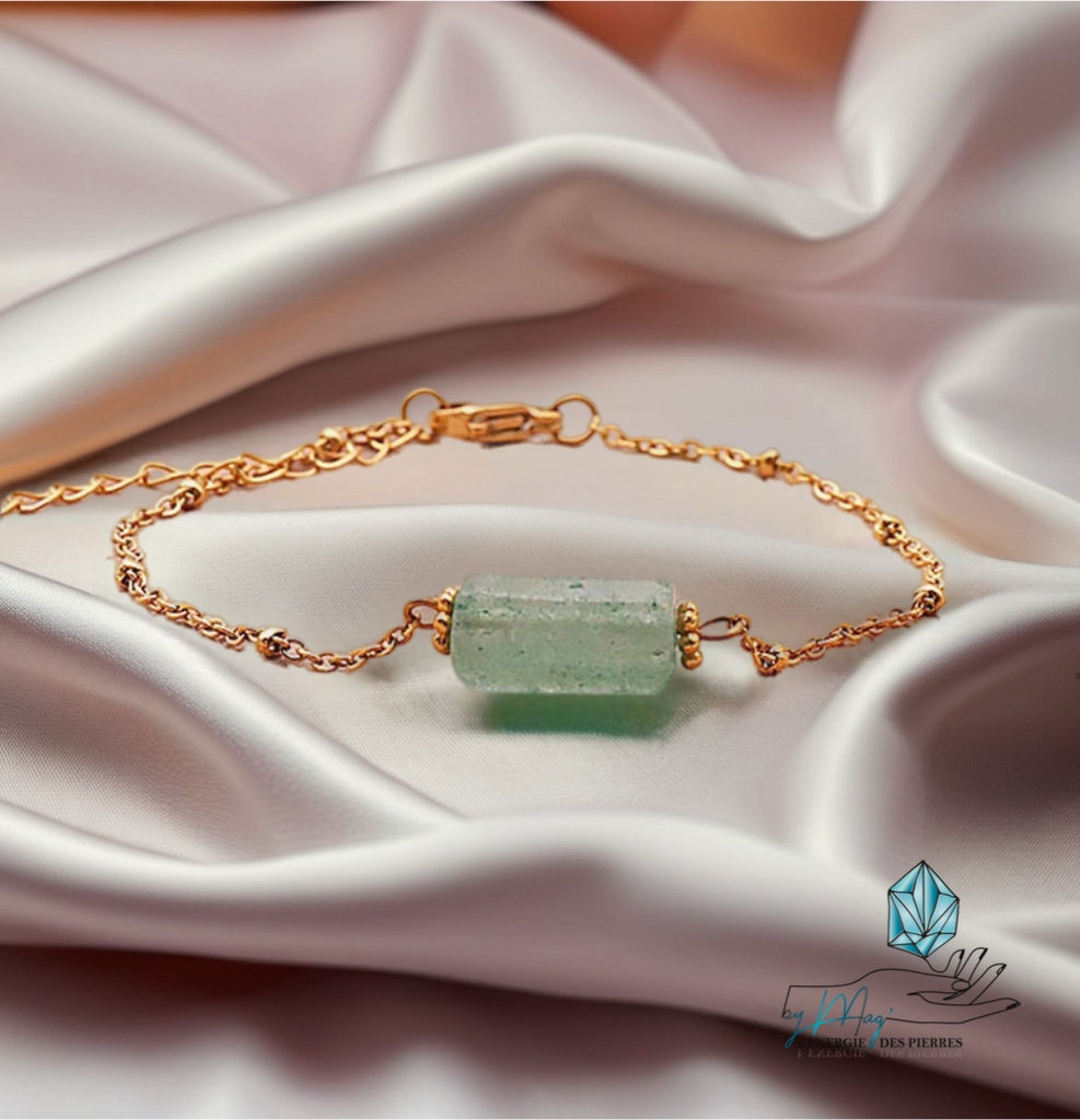 Bracelet pierre cylindrique en Quartz Fuschite
