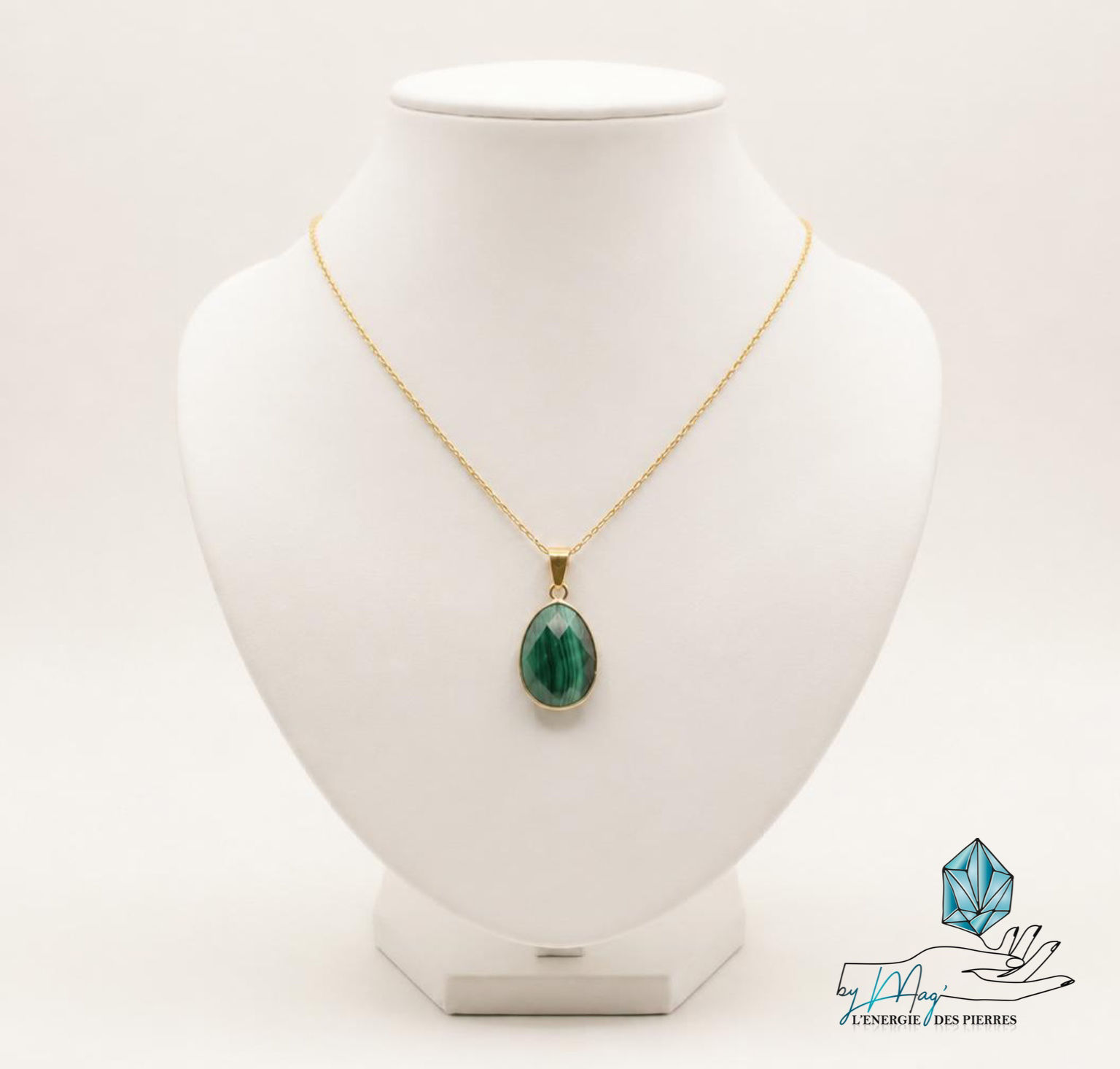 Pendentif faceté en Malachite
