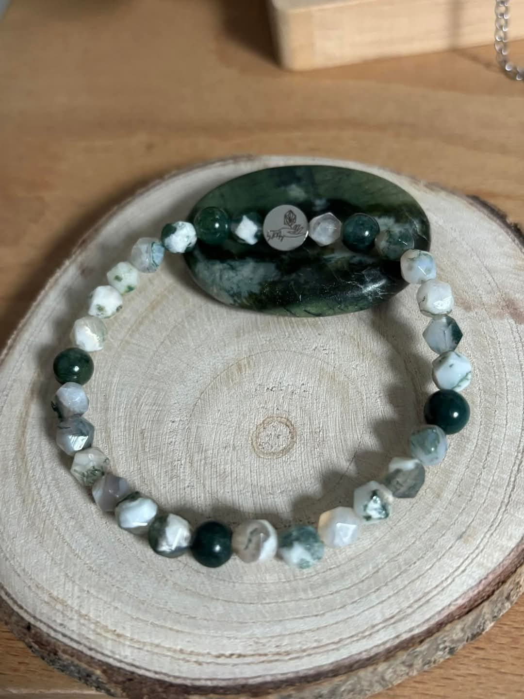 Bracelet en Agate arbre et Agate Mousse