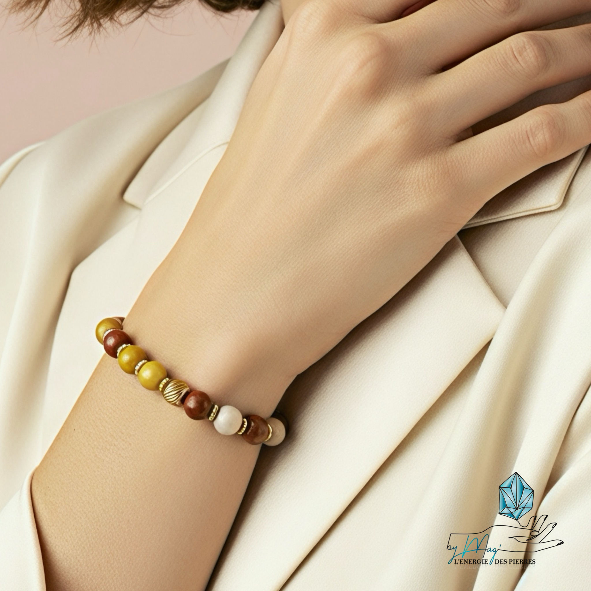 Bracelet en Jaspe Mookaïte 6 mm