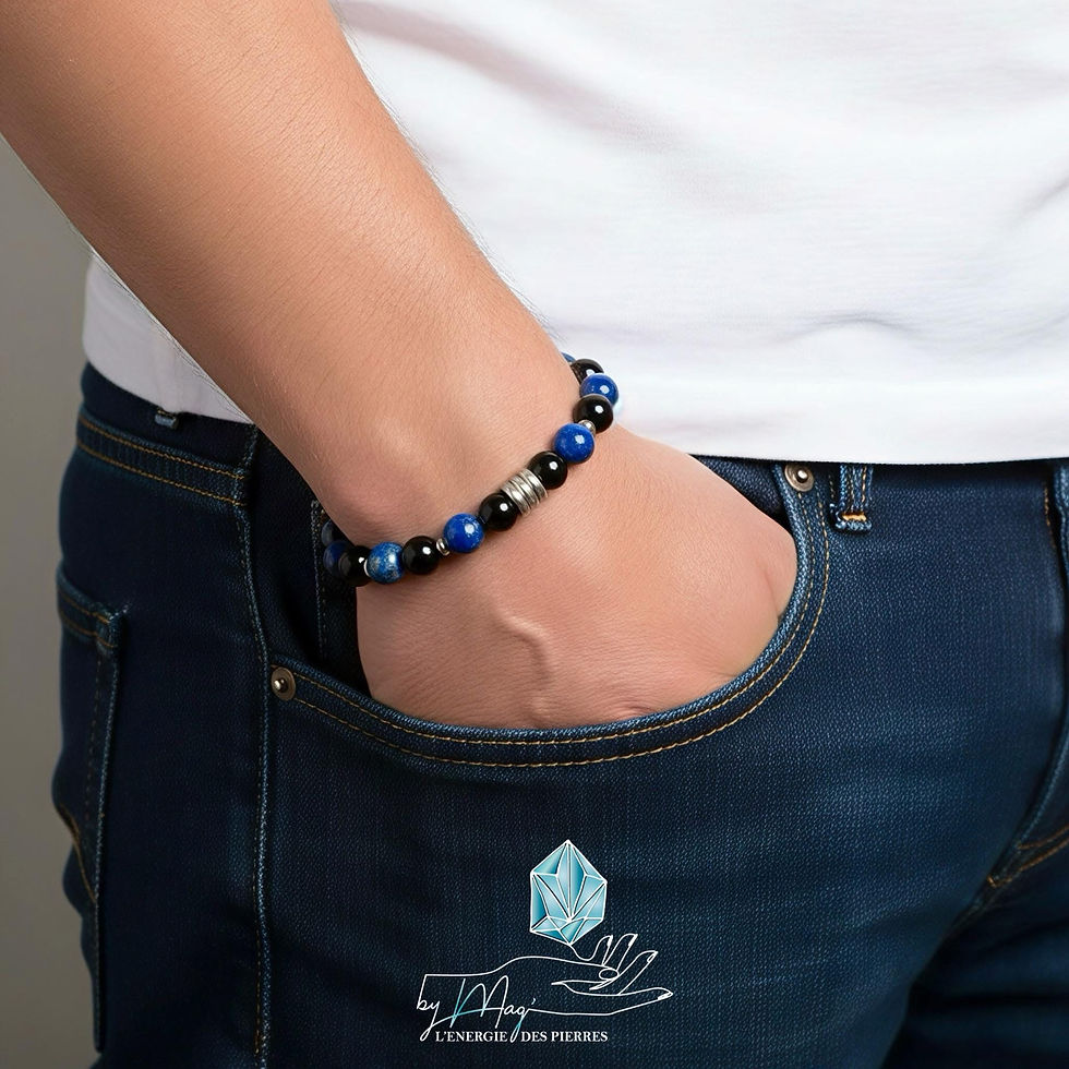 Miniature : Bracelet Lapis Lazuli Onyx 8 mm