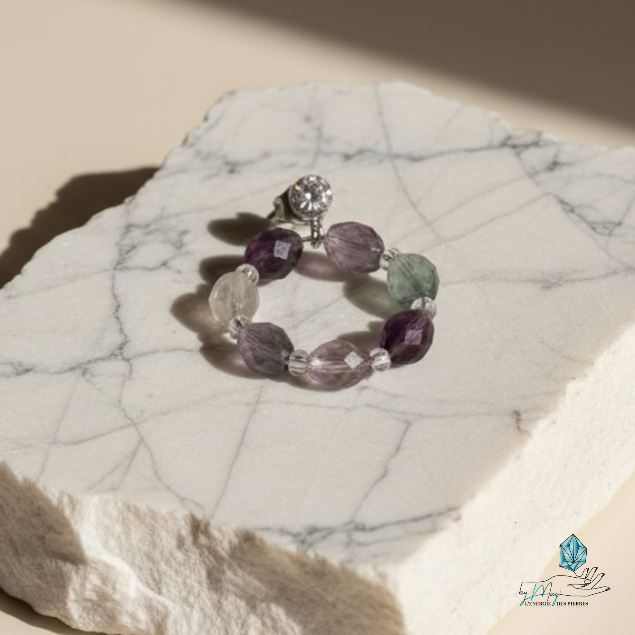 Boucles d’oreilles créoles Fluorite