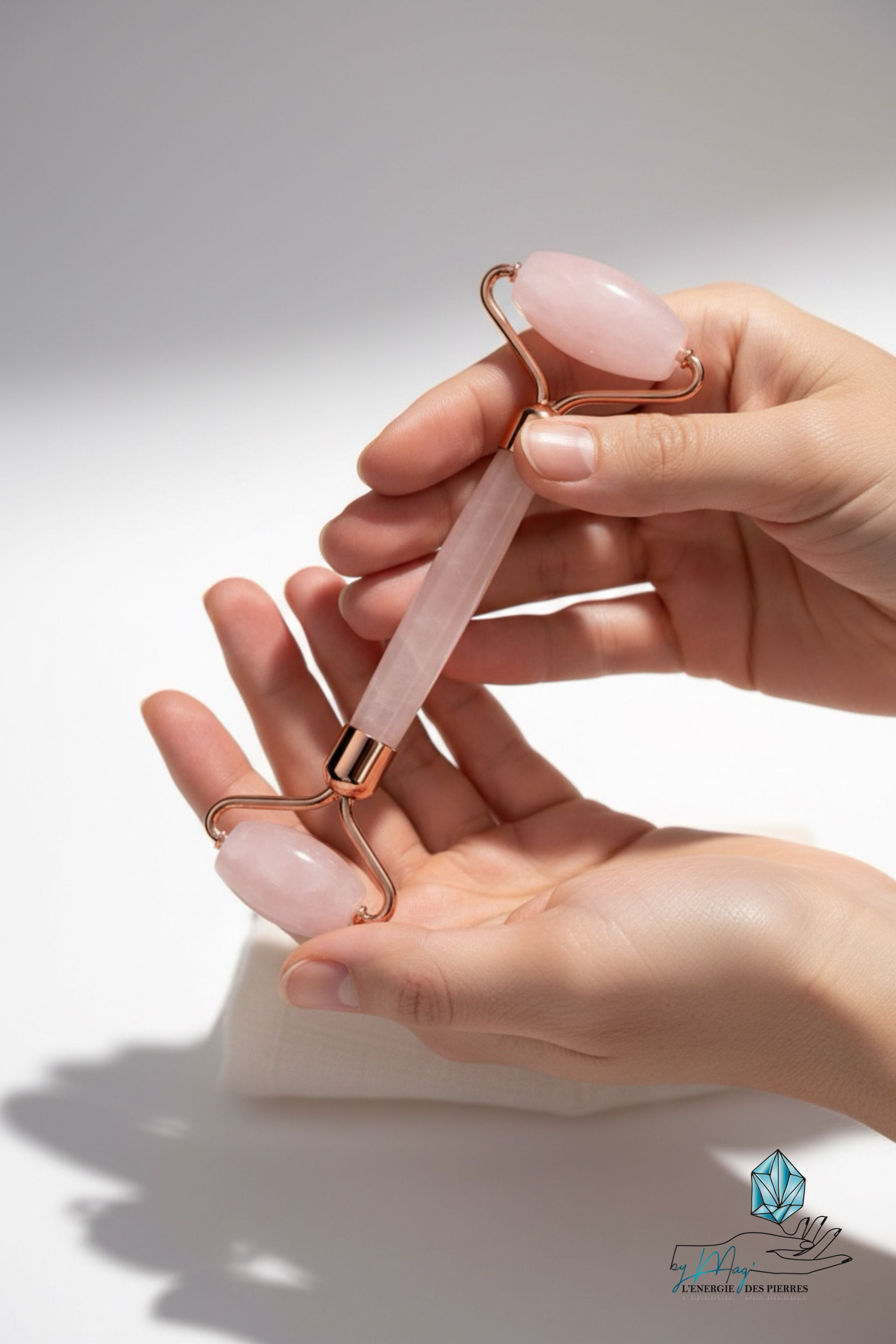 Rouleau de massage en Quartz Rose