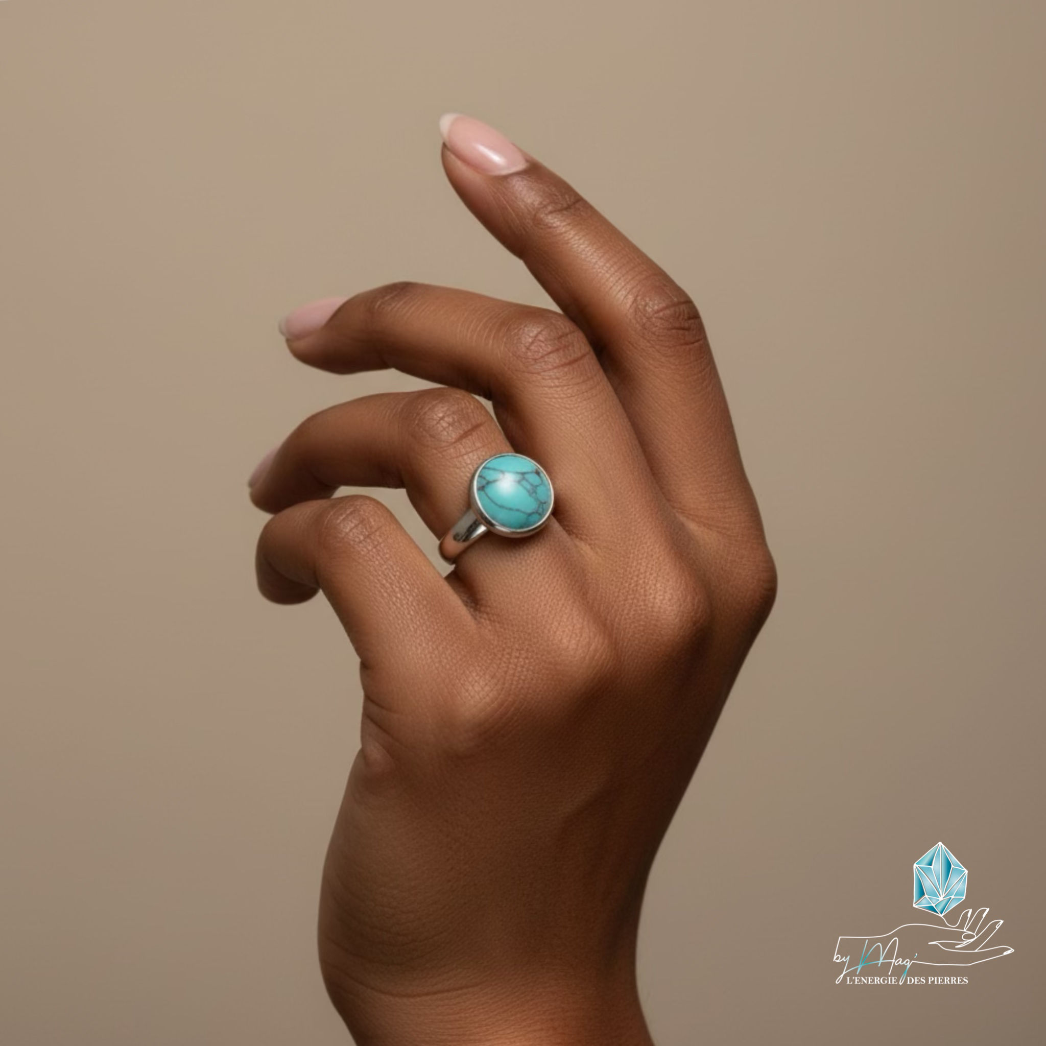 Bague en Howlite turquoise