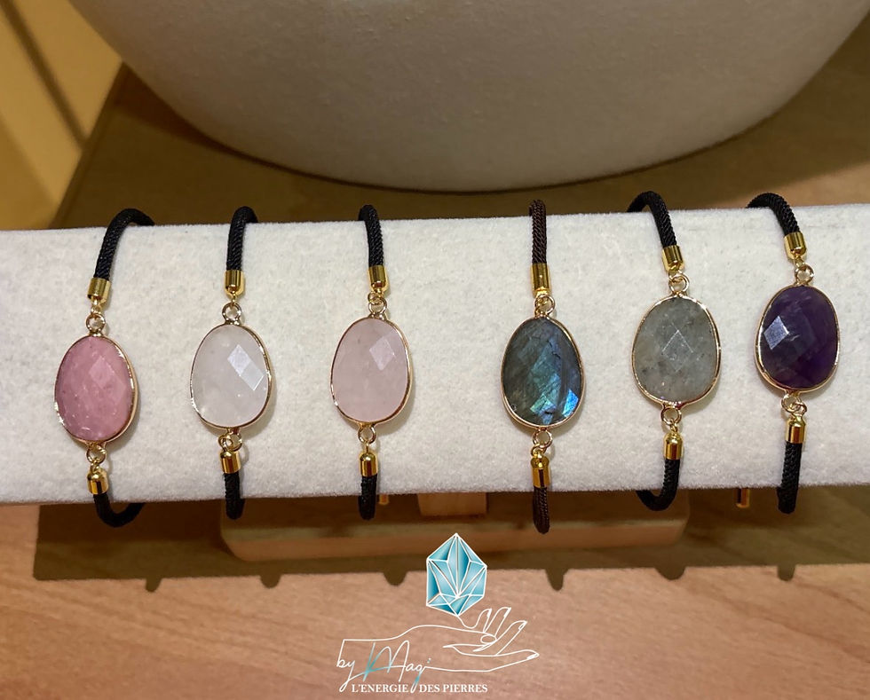 Miniature : Bracelet sur cordon en Obsidienne 
