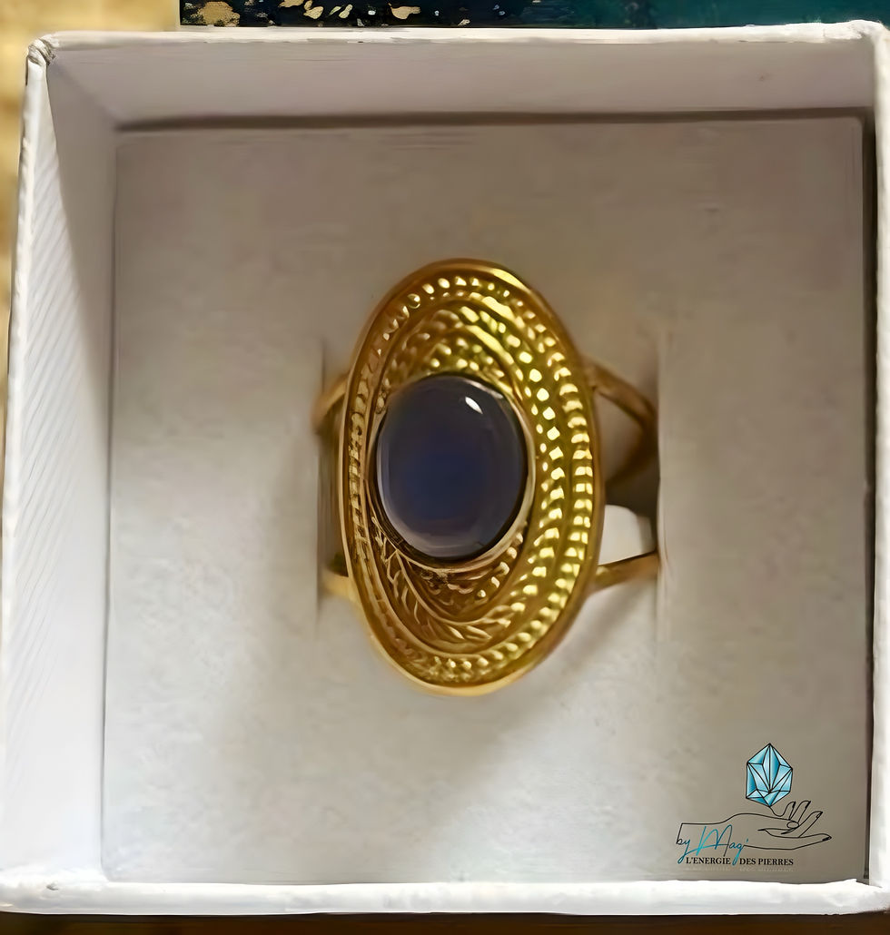 Miniature : Bague ajustable Agate bleutée 
