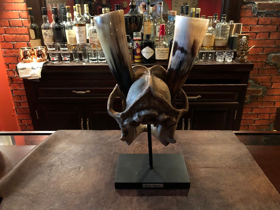 Thumbnail: Dire Wolf Skull Drinking Horn Set
