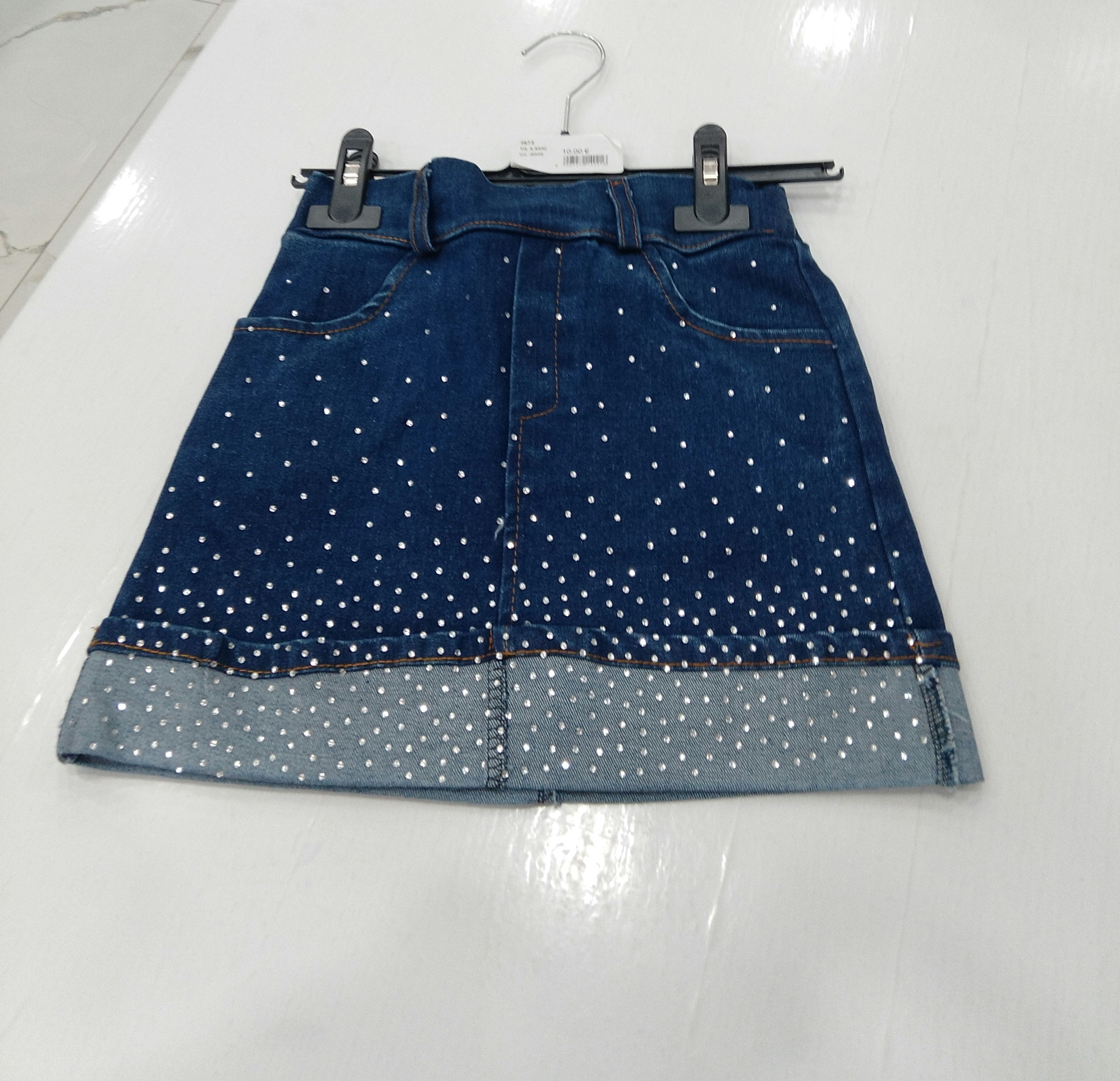 Gonna di jeans brillantinato