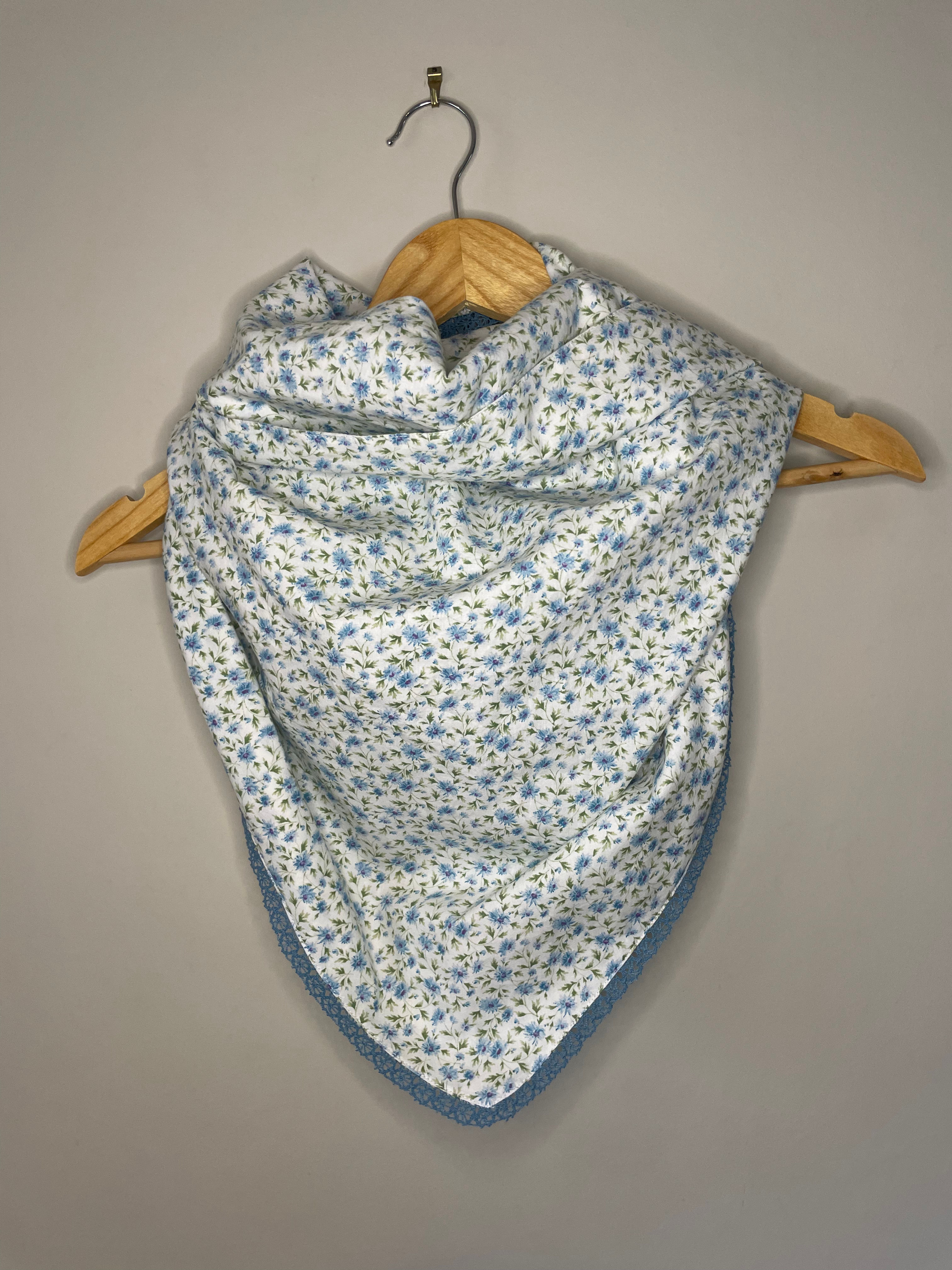 Maxi foulard dentelle - Bleu