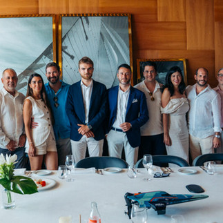 Team Miami gathers for a formal luncheon with partners and sponsors during the Monaco GP weekend.
