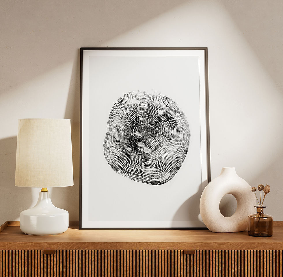 Thumbnail: Fine Art Reproduction from Original Hand-Pressed Tree Ring Artwork