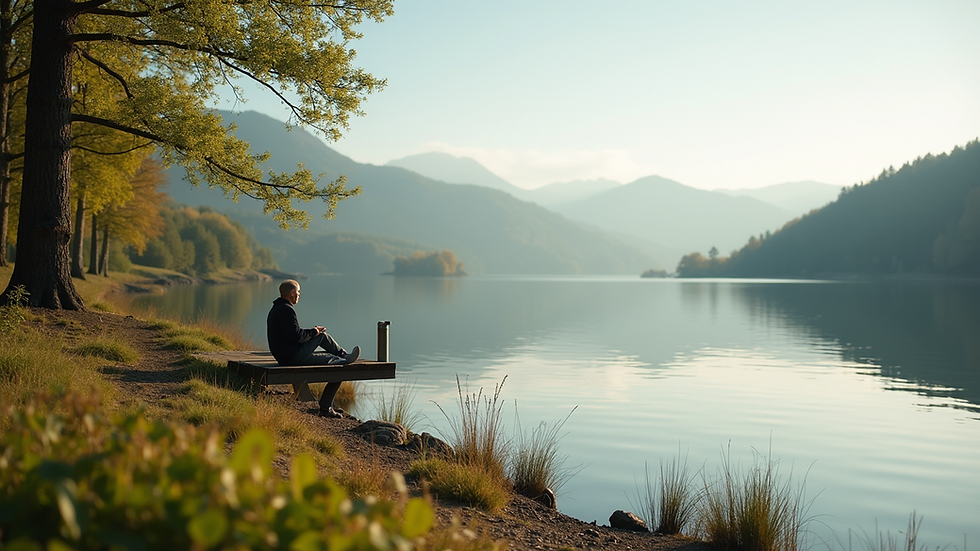Eye-level view of a peaceful lakeside setting conducive for discussions