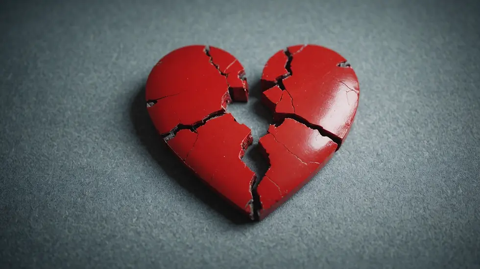 A broken heart symbolizing lost love