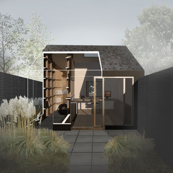 Isle of Dogs, work pod, outdoor office, annexe, annexe to work, additional space, pods, architectural pods
