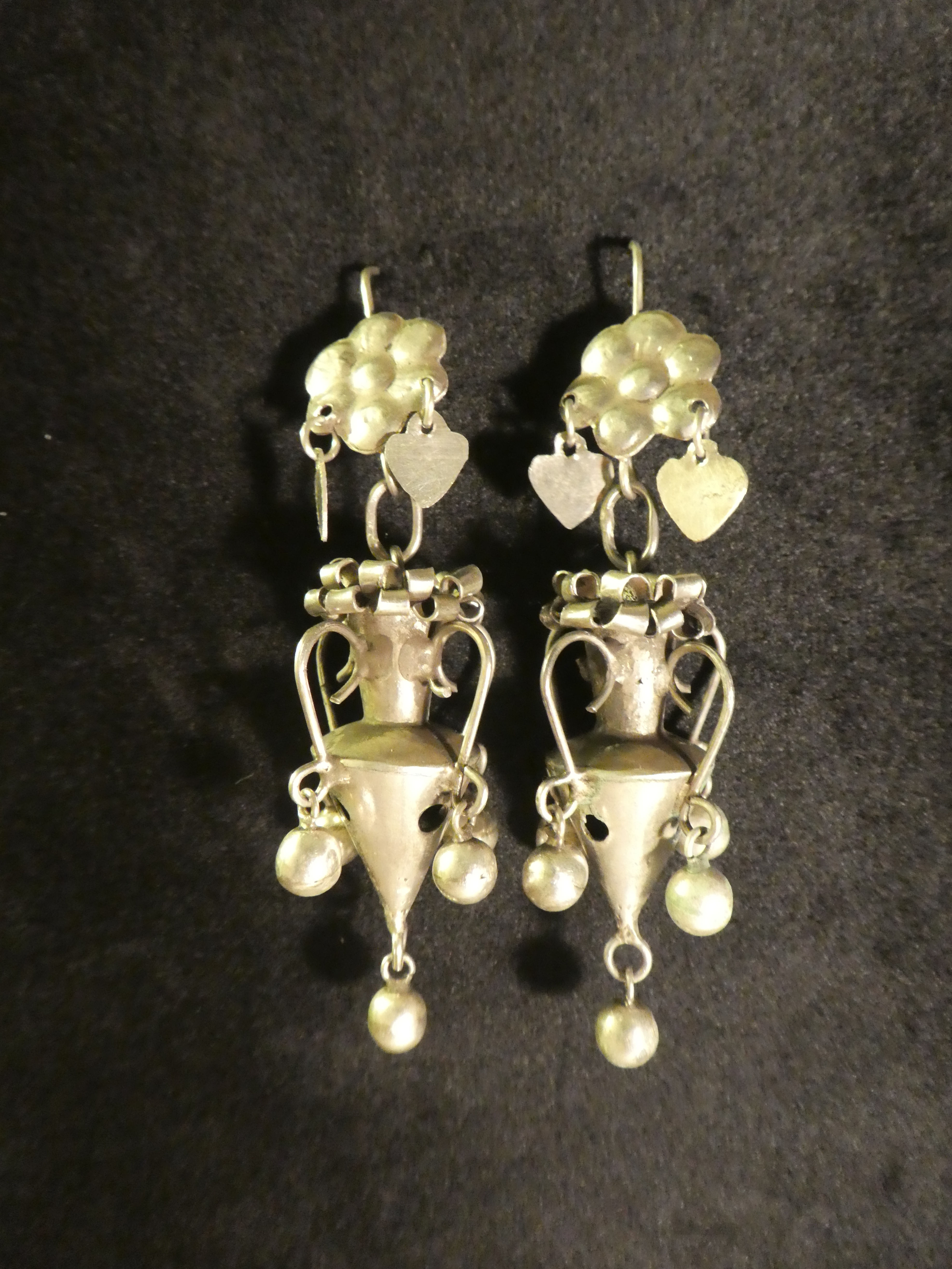 Traditional silver earrings