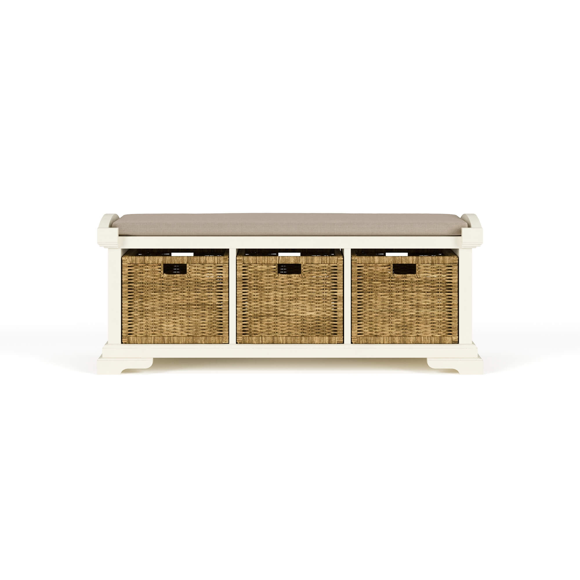 Homestead Bench W/ Rattan Baskets - WHD LDT