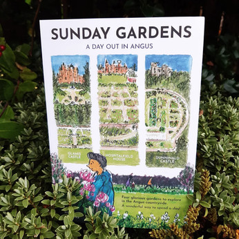Sunday Gardens illustrated fold-out leaflet