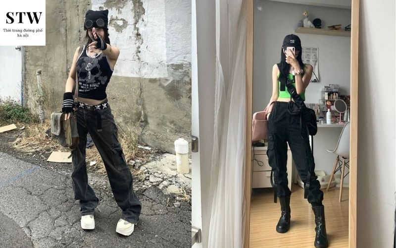Ảnh phối croptop với quần jeans