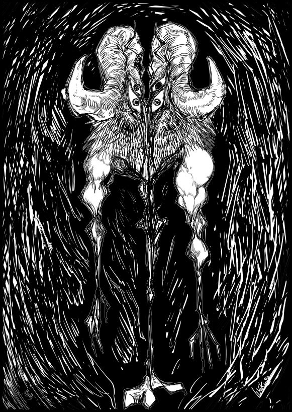 角をもった魔物の絵