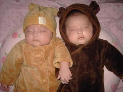This image is of my twins. It was a miracle for me to have them and in memory of my Beanie Baby, the son I lost, I dressed them up as little Cubs.