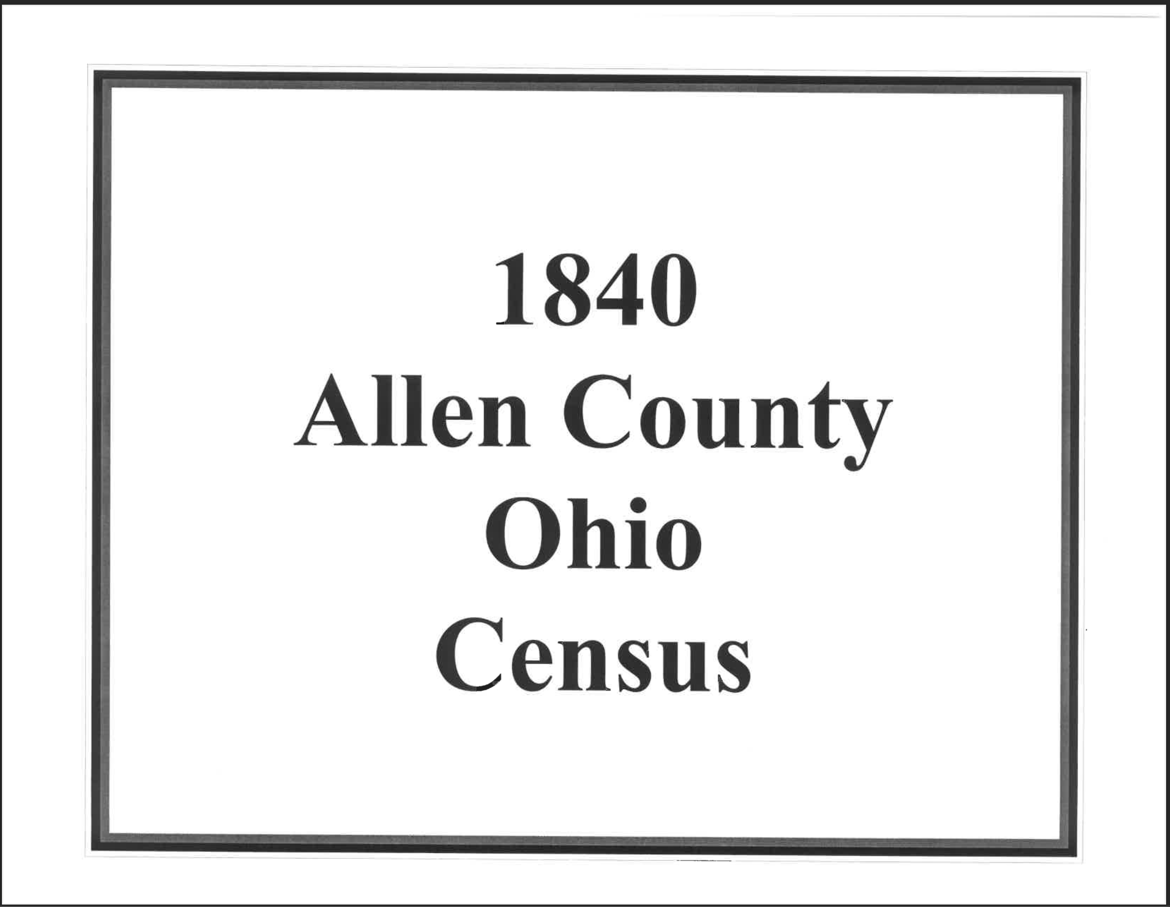 1840 Allen County, Ohio Census