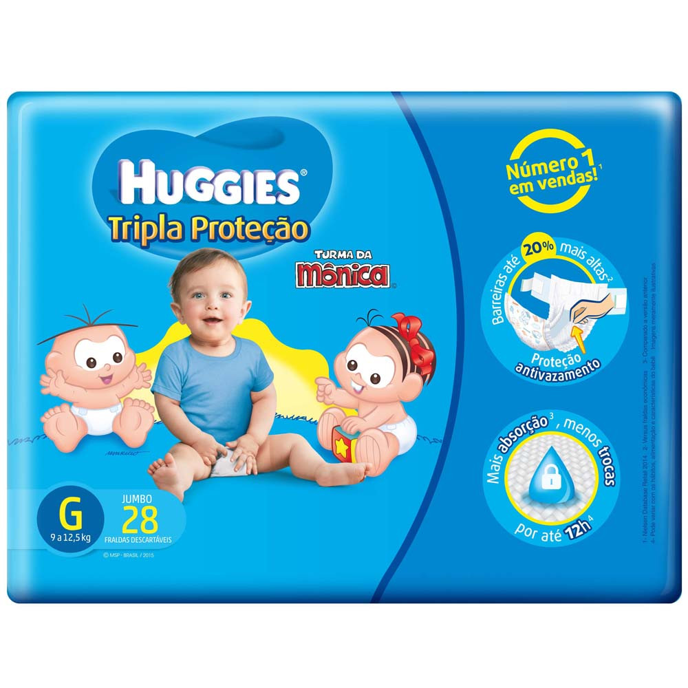 Fraldas turma da mônica jumbo P,M,G,XG
