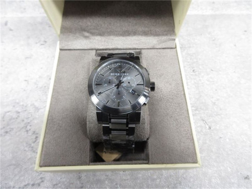 BURBERRY CHRONOGRAPH MEN'S WATCH Gray Ion Plated Stainless