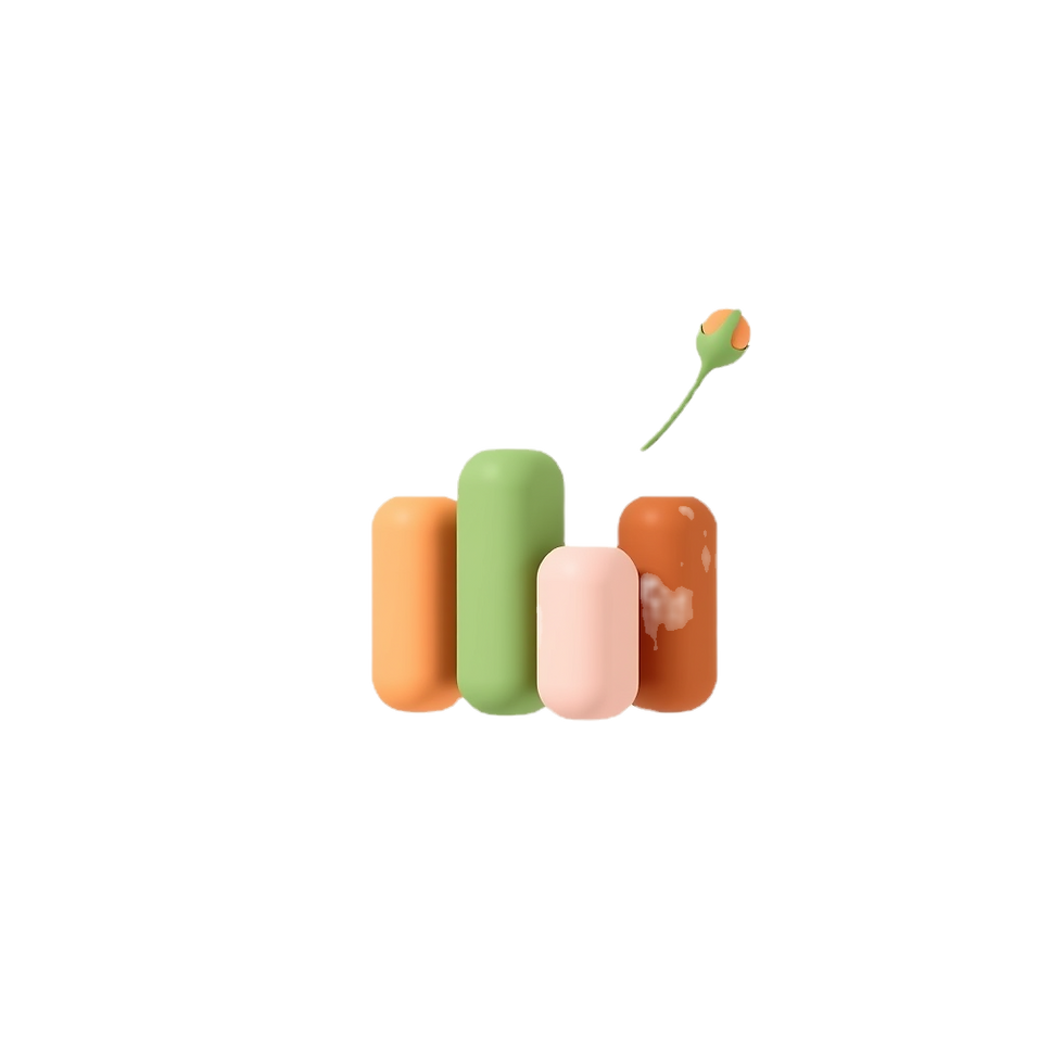 A single 3D illustrated object, soft and playful style, floating on a cream (#FAF4E8) back