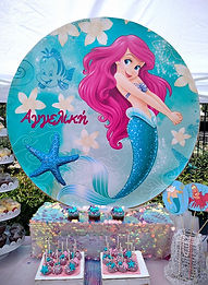 δικοσμηση εκκλησιας στολισμος βαπτισης γοργονα little mermaid ariel πρωτοτυπη sea world candy bar