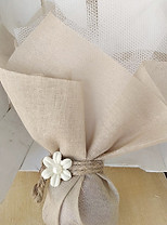 μπομπονιερα γαμου βαπτισης πουγκι λουλουδι βιντατζ