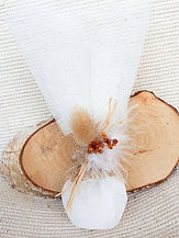 μπομπονιερα γαμου βαπτισης κρικος τουλι λουλουδια