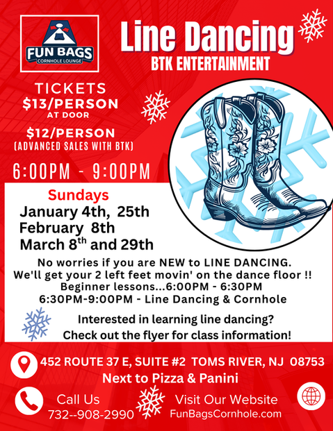 Line Dancing at Fun Bags Cornhole in Toms River, NJ