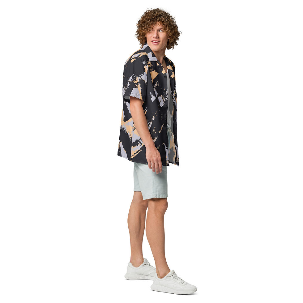 Thumbnail: Rockstar Essentials Short Sleeve Button Down Shirt (Unisex; Brush Stroke)