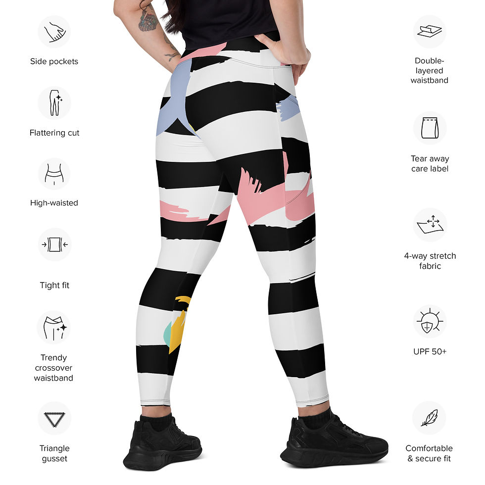 Thumbnail: Rockstar Essentials Women’s Crossover Leggings w/ Pockets (Letters From Paris)