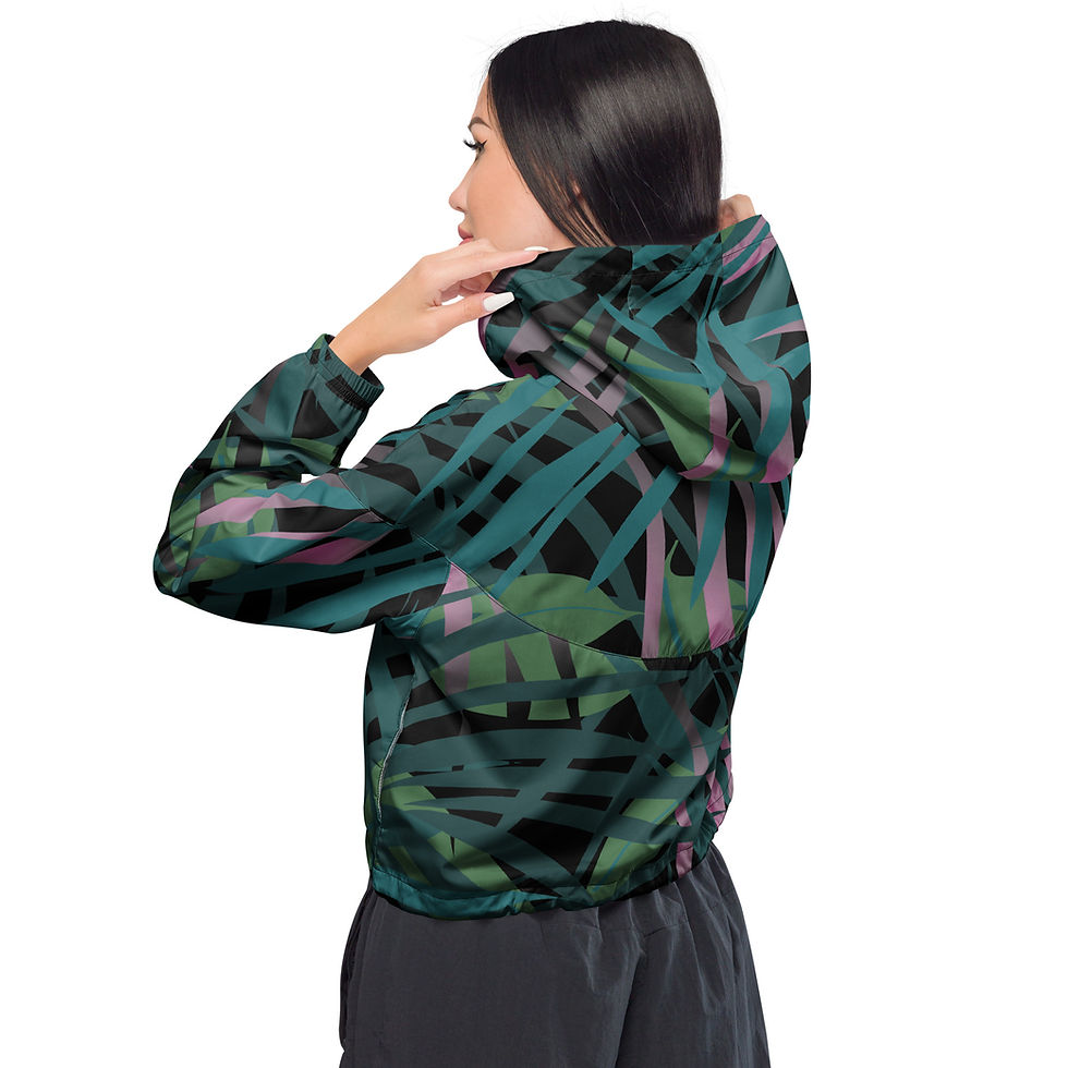 Thumbnail: Rockstar Essentials Women’s Cropped Windbreaker (Jungle Heat)