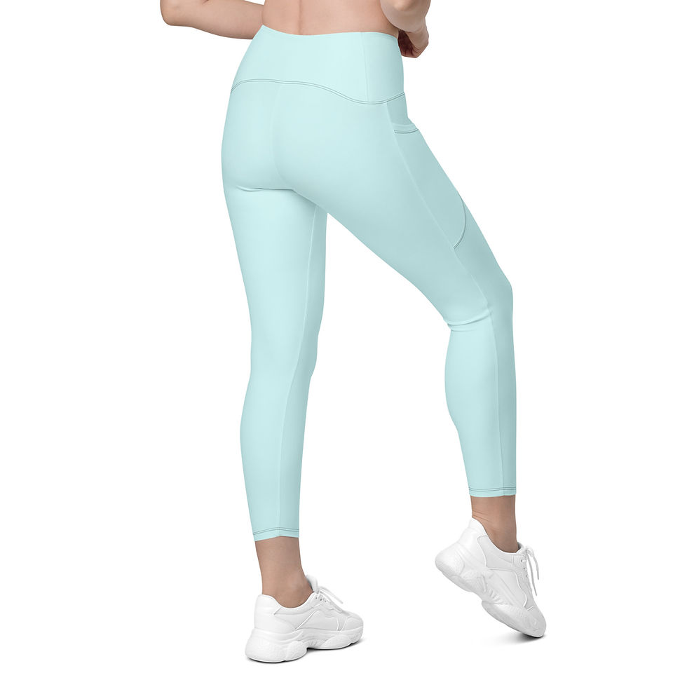 Thumbnail: Classic Essentials Women’s Crossover Leggings w/ Pockets (Cyan)