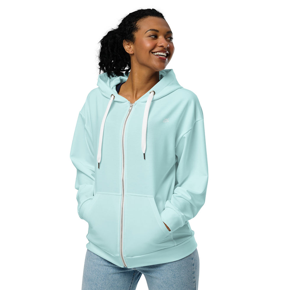 Thumbnail: Classic Essentials Zip Hoodie (Unisex; Cyan)