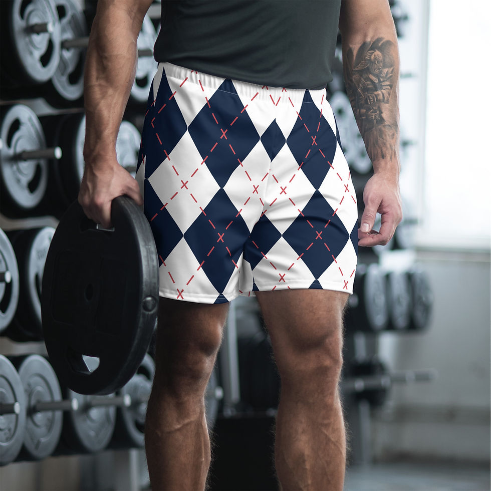 Thumbnail: Classic Essentials Athletic Shorts (Unisex; Long; Harlequin/Argyle)