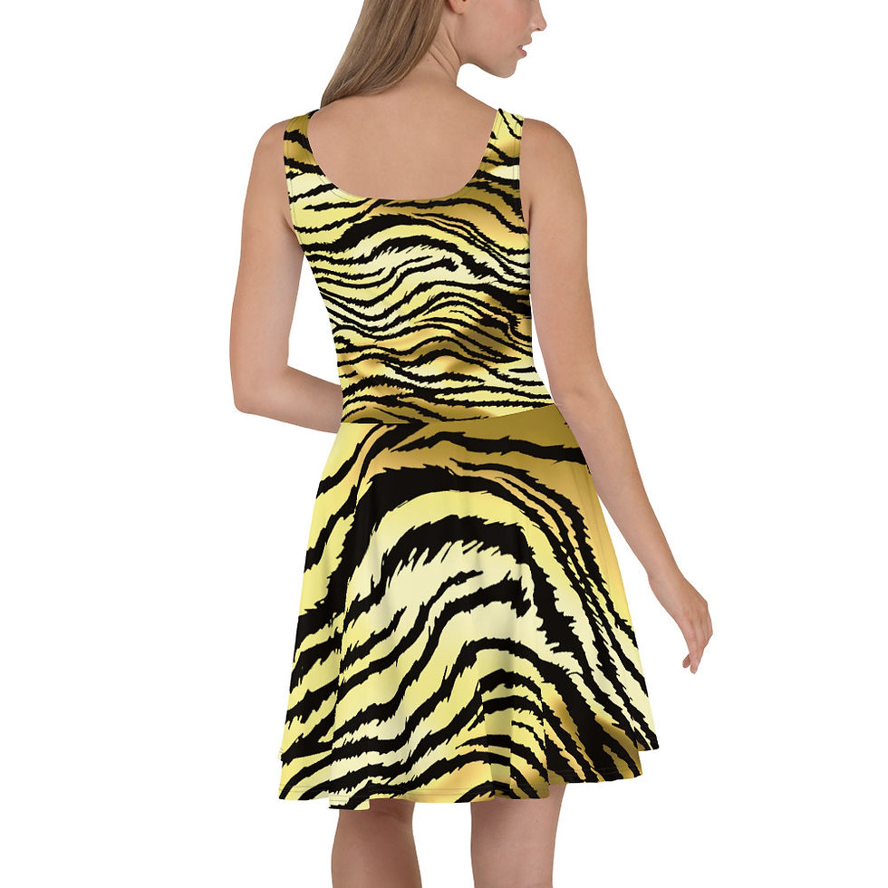 Thumbnail: Rockstar Essentials Women’s A-Line Skater Sun Dress (Tiger Style 2)