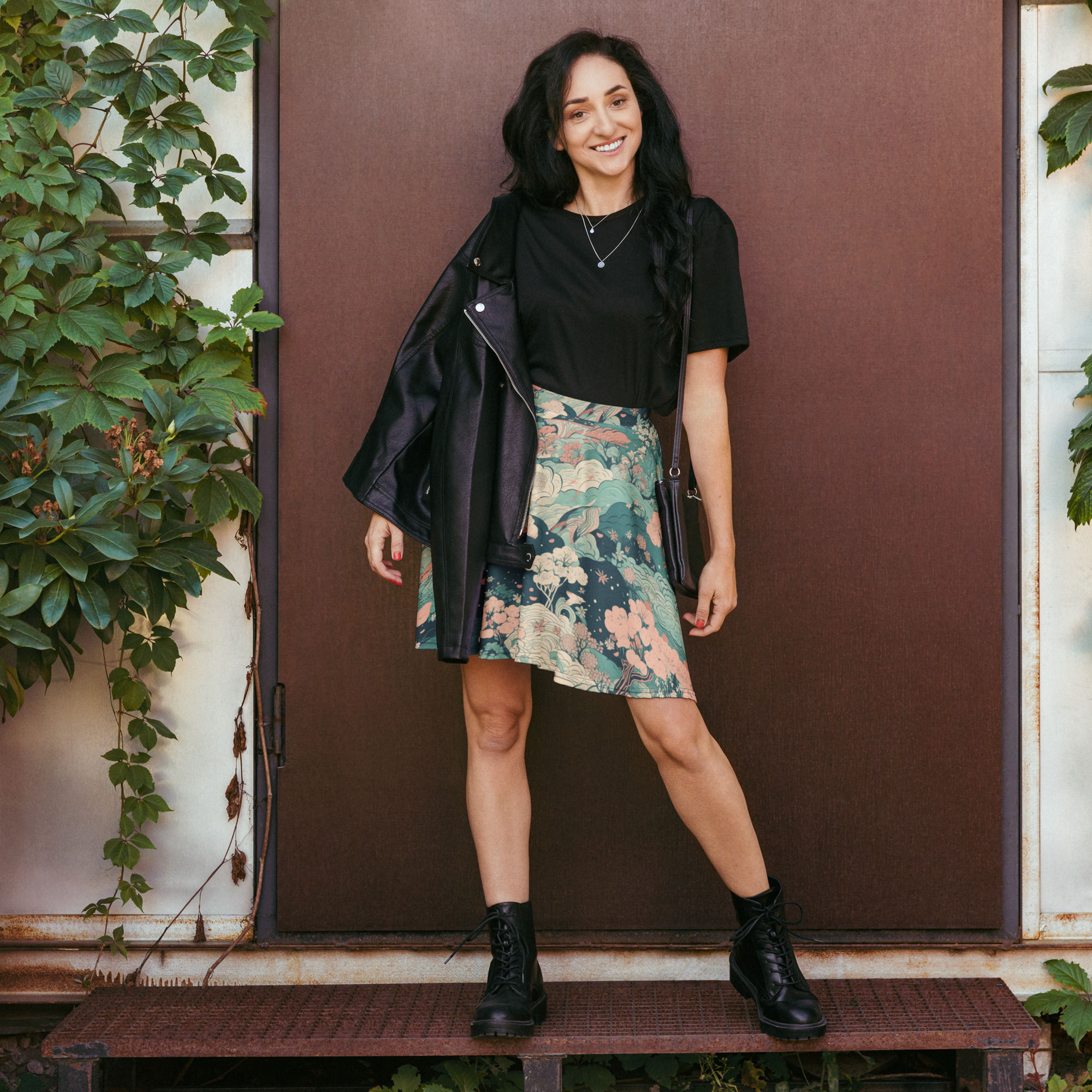 Rockstar Essentials Women's A-Line Skater Sun Skirt (Tea In Okinawa)