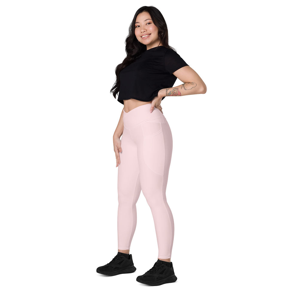 Thumbnail: Classic Essentials Women’s Crossover Leggings w/ Pockets (Pink Champagne)