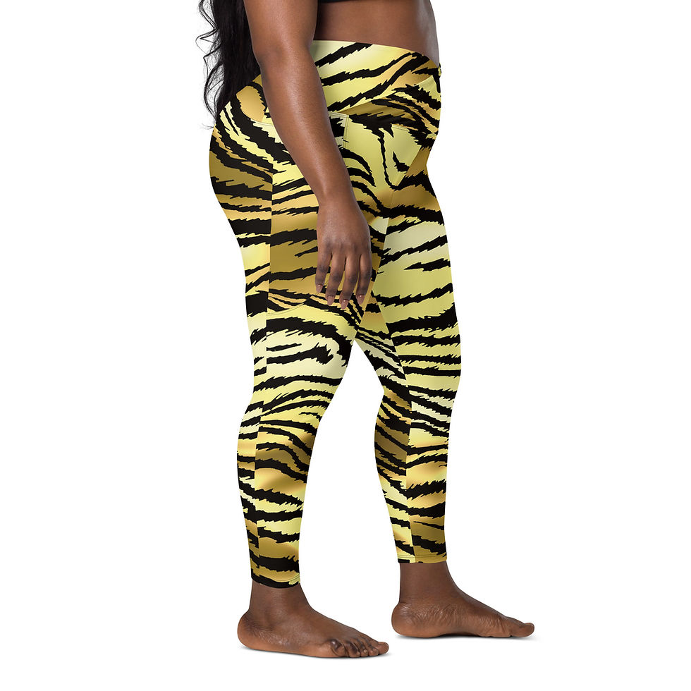 Thumbnail: Rockstar Essentials Women's Crossover Leggings w/ Pockets (Tiger Style 2)