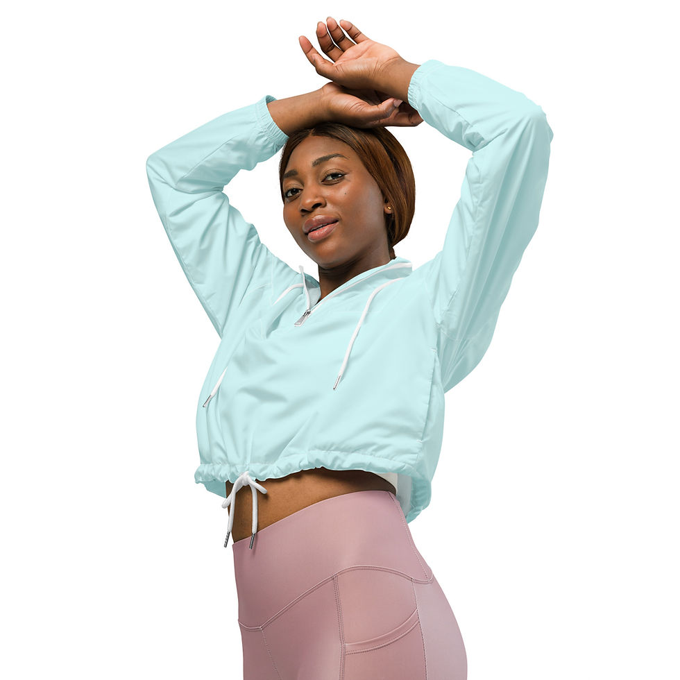 Thumbnail: Classic Essentials Women’s Cropped Windbreaker (Cyan)